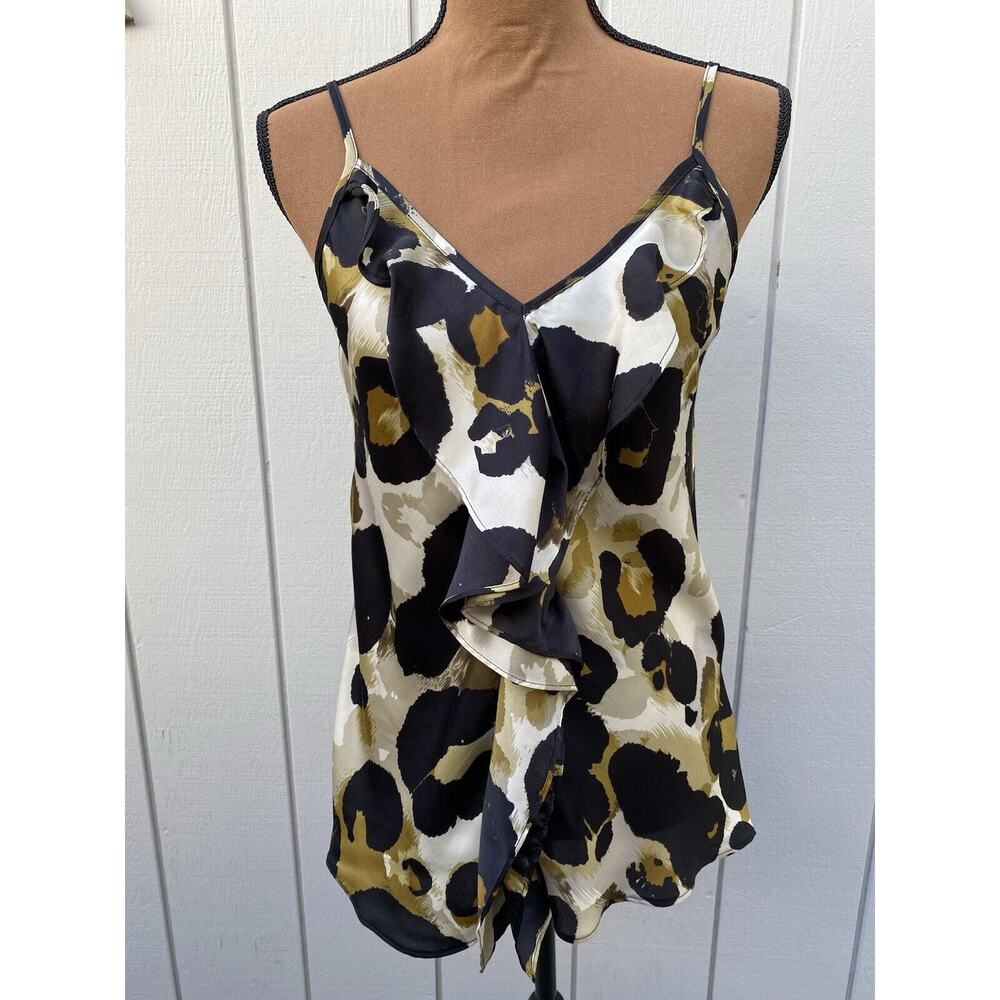 CABI Women's Style# 174 Animal Print Spaghetti Strap Sleeveless Top Size Small‎